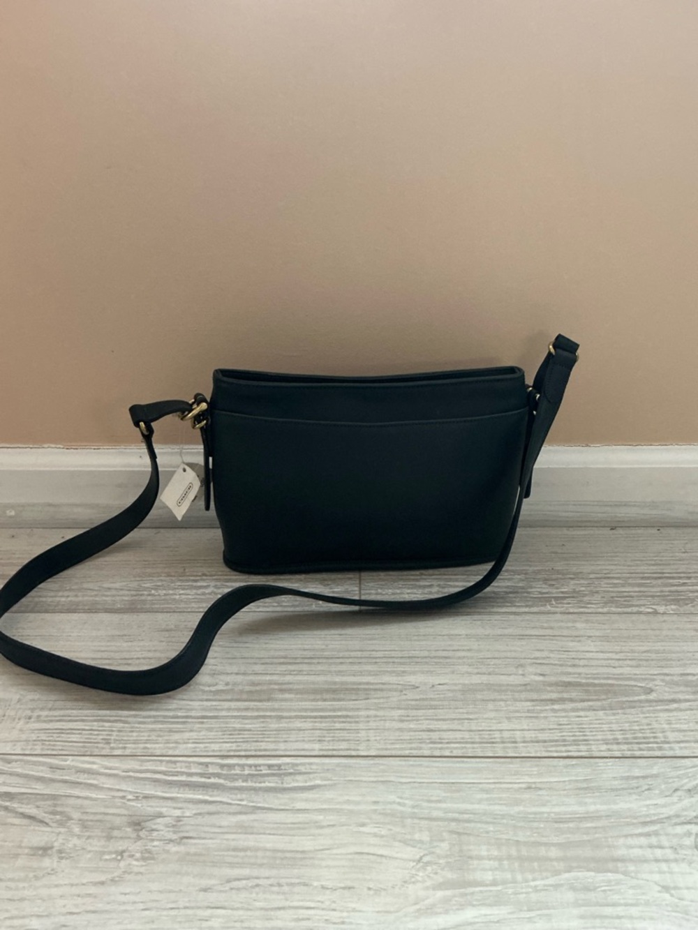 Coach Navy Leather Crossbody Bag with Adjustable Strap